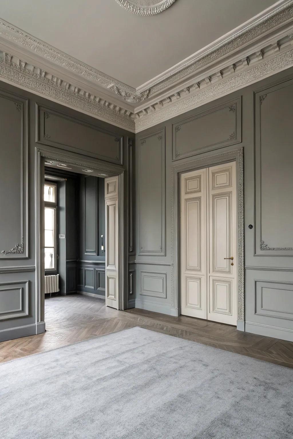 Contrasting architectural details add sophistication.