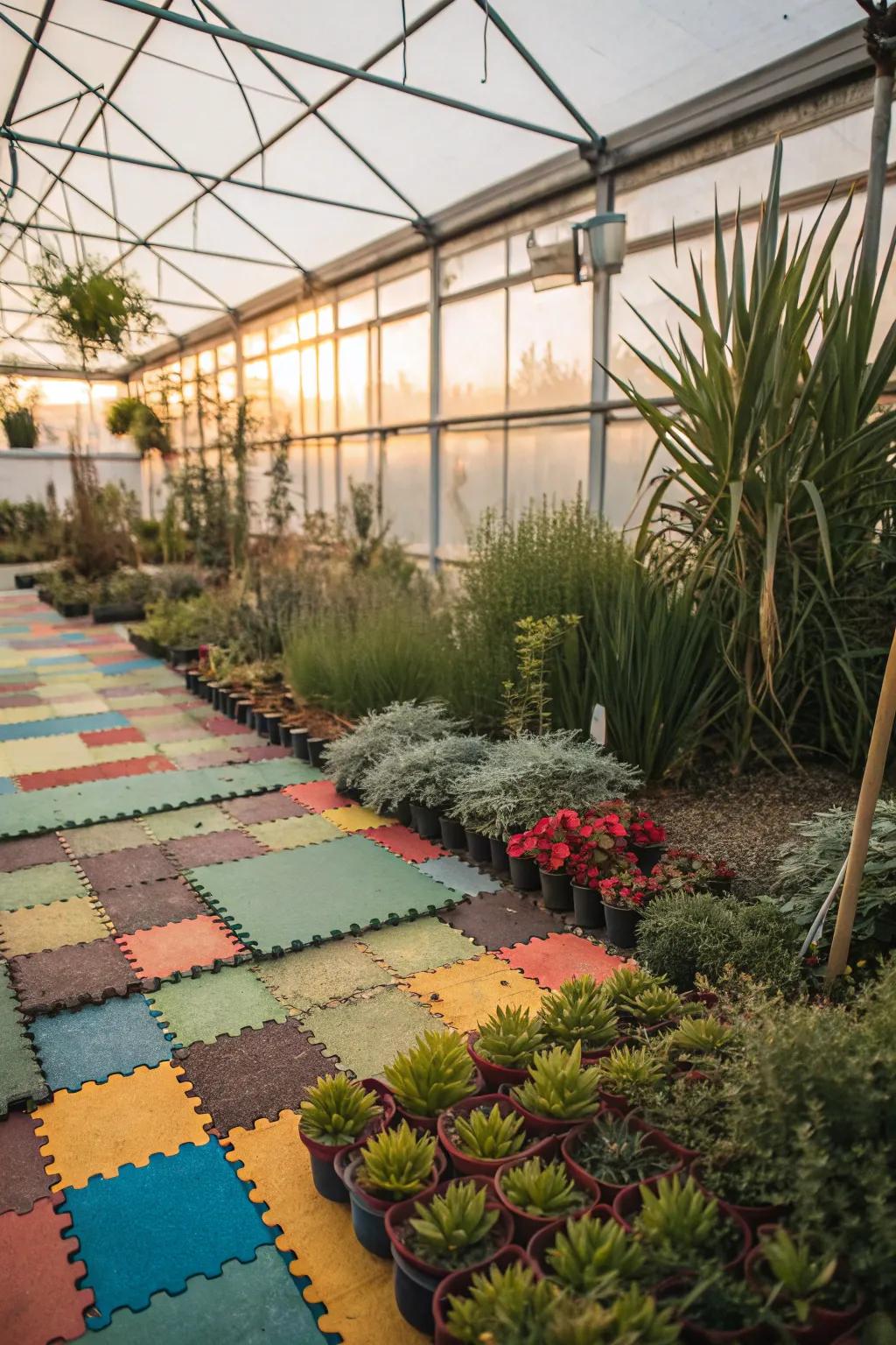 Connecting mats supply ease and flexibility in design.