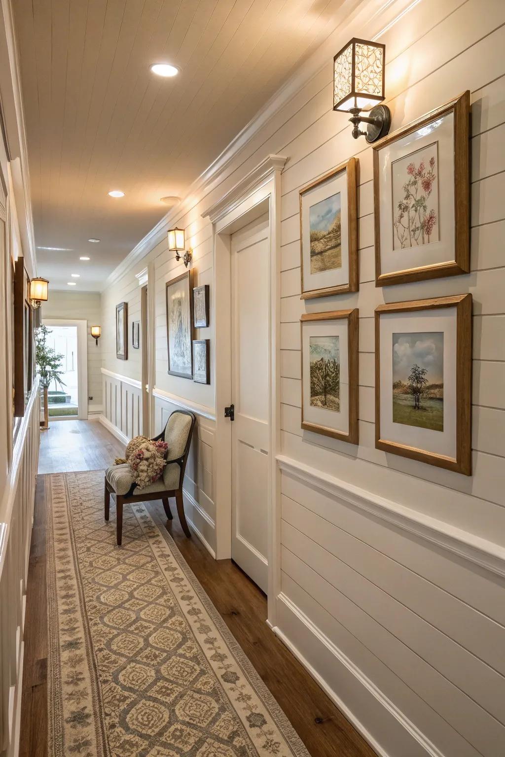 Paneling creates an ideal scene for a stunning art showcase.