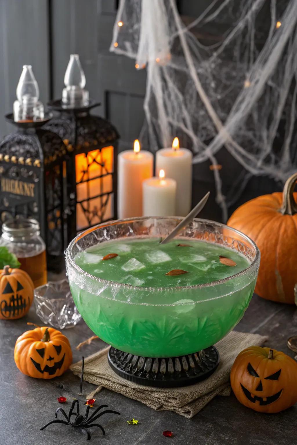 A witch’s brew punch adds a magical touch to drink offerings.