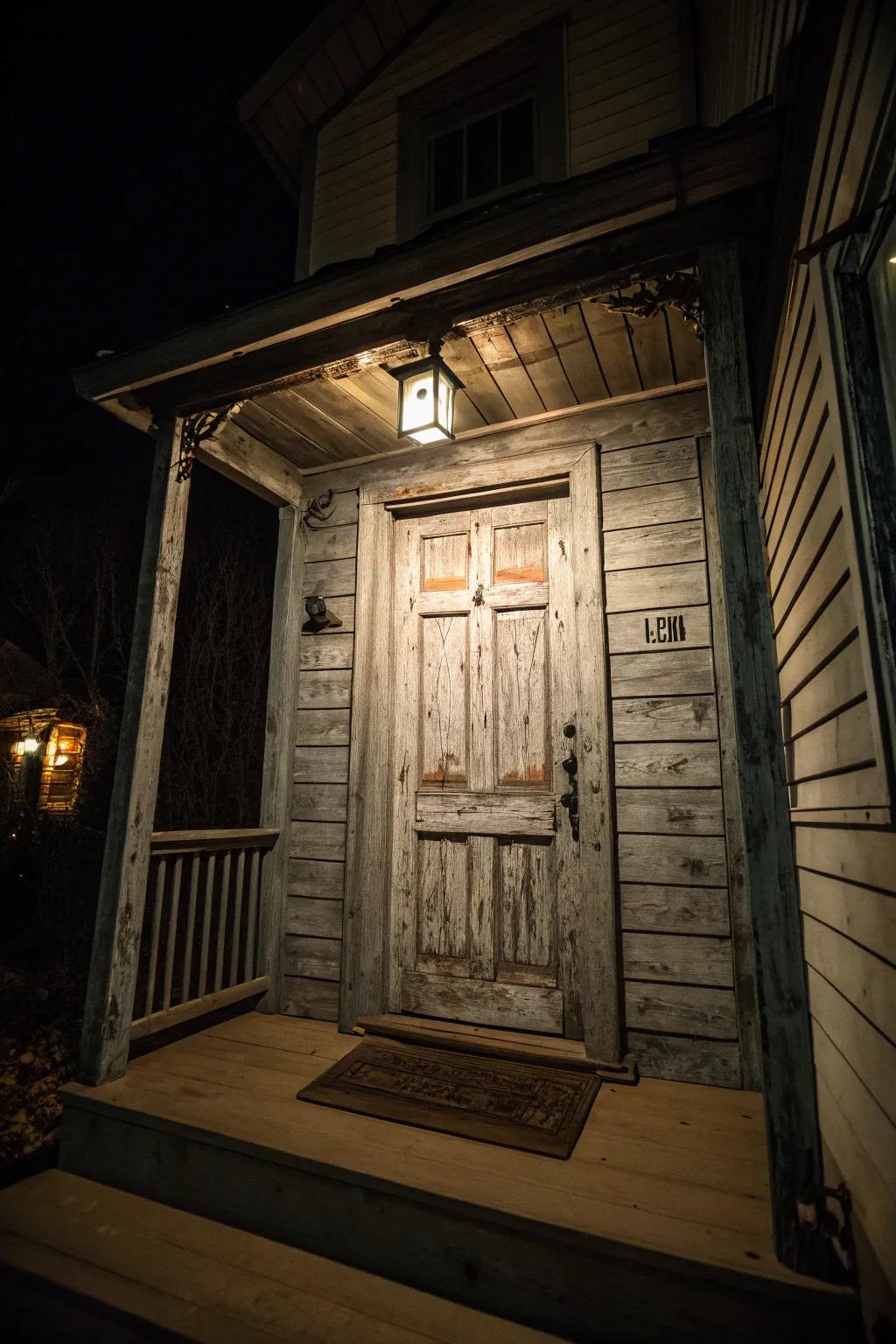 Convert your doorway into a phantom manor using imaginative paint effects.