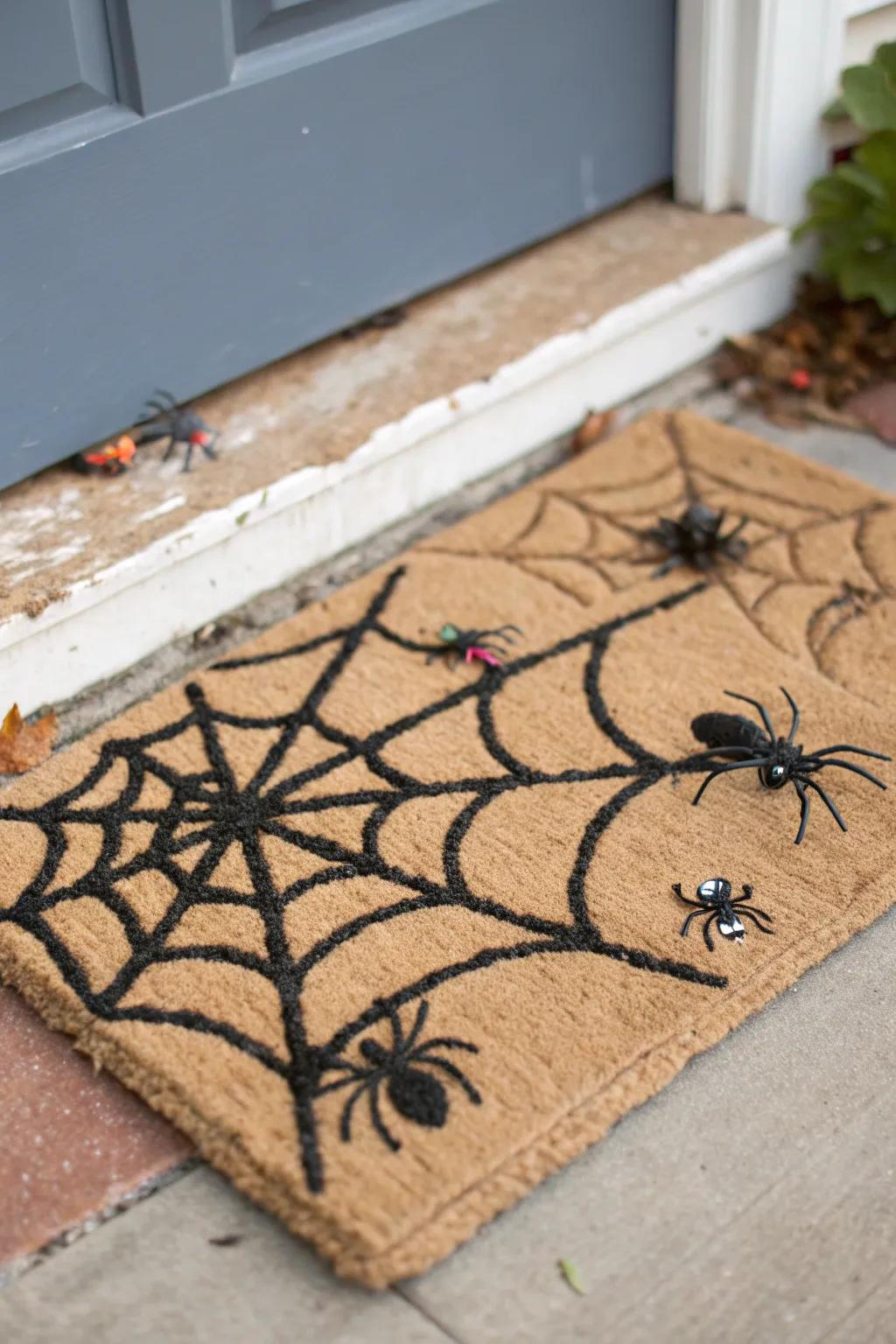 Arachnid webs and creepy crawlies for an absolutely eerie entrance.