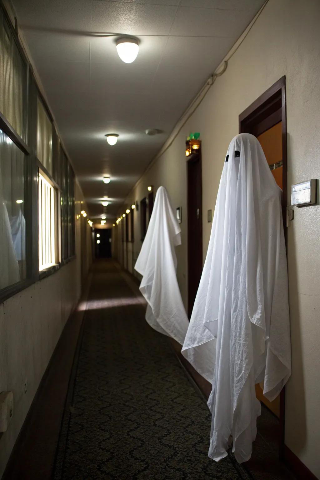 Drifting specters introduce a chilling presence.