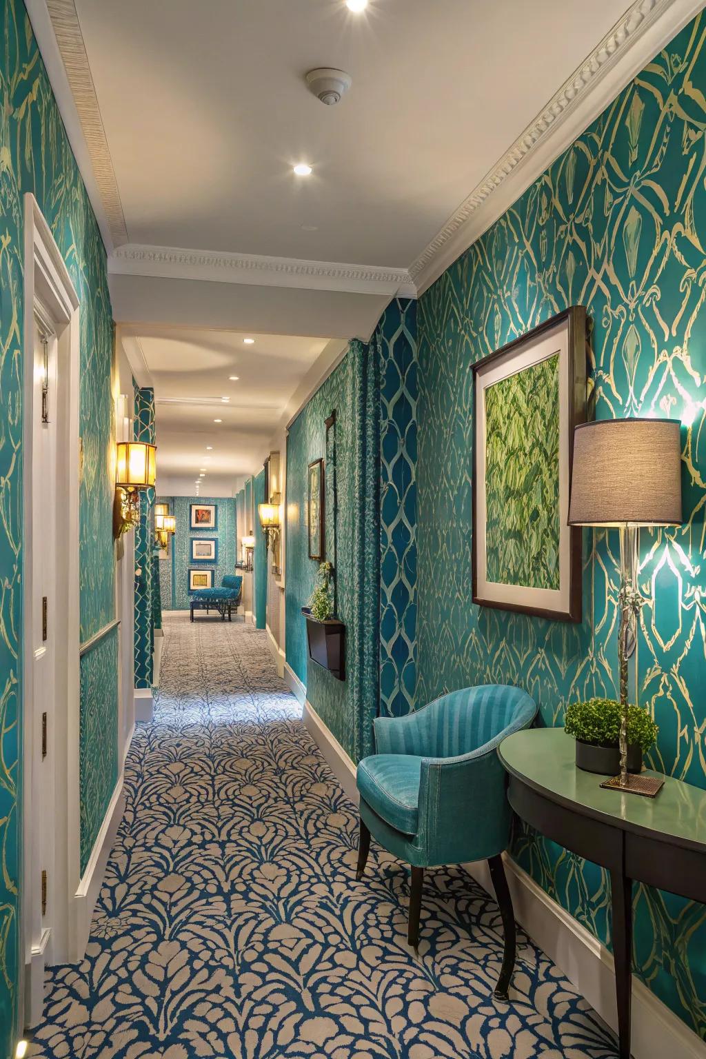 Bold colors can transform your hallway into a focal point.