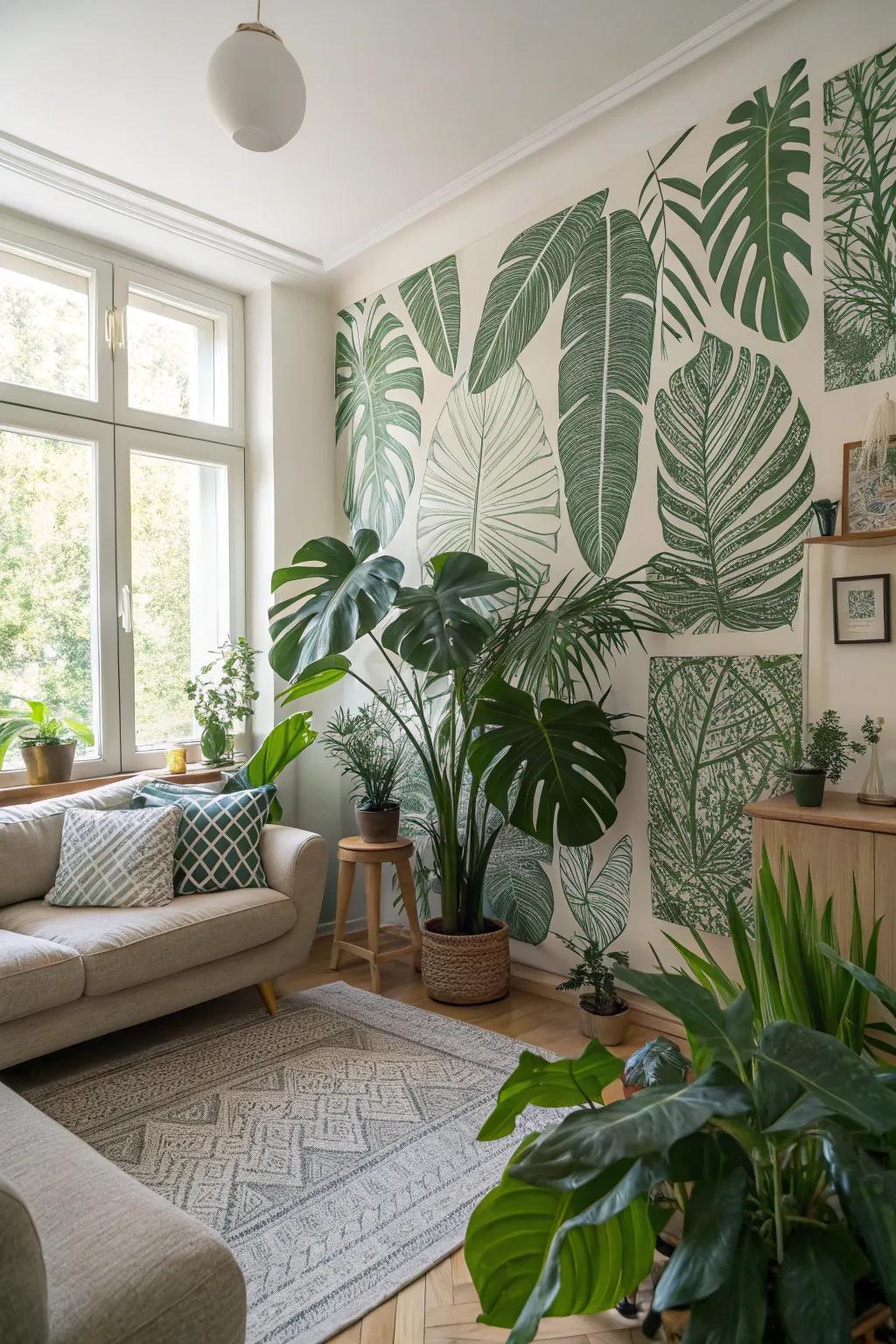Tropical leaves include lush plant life to your decoration.