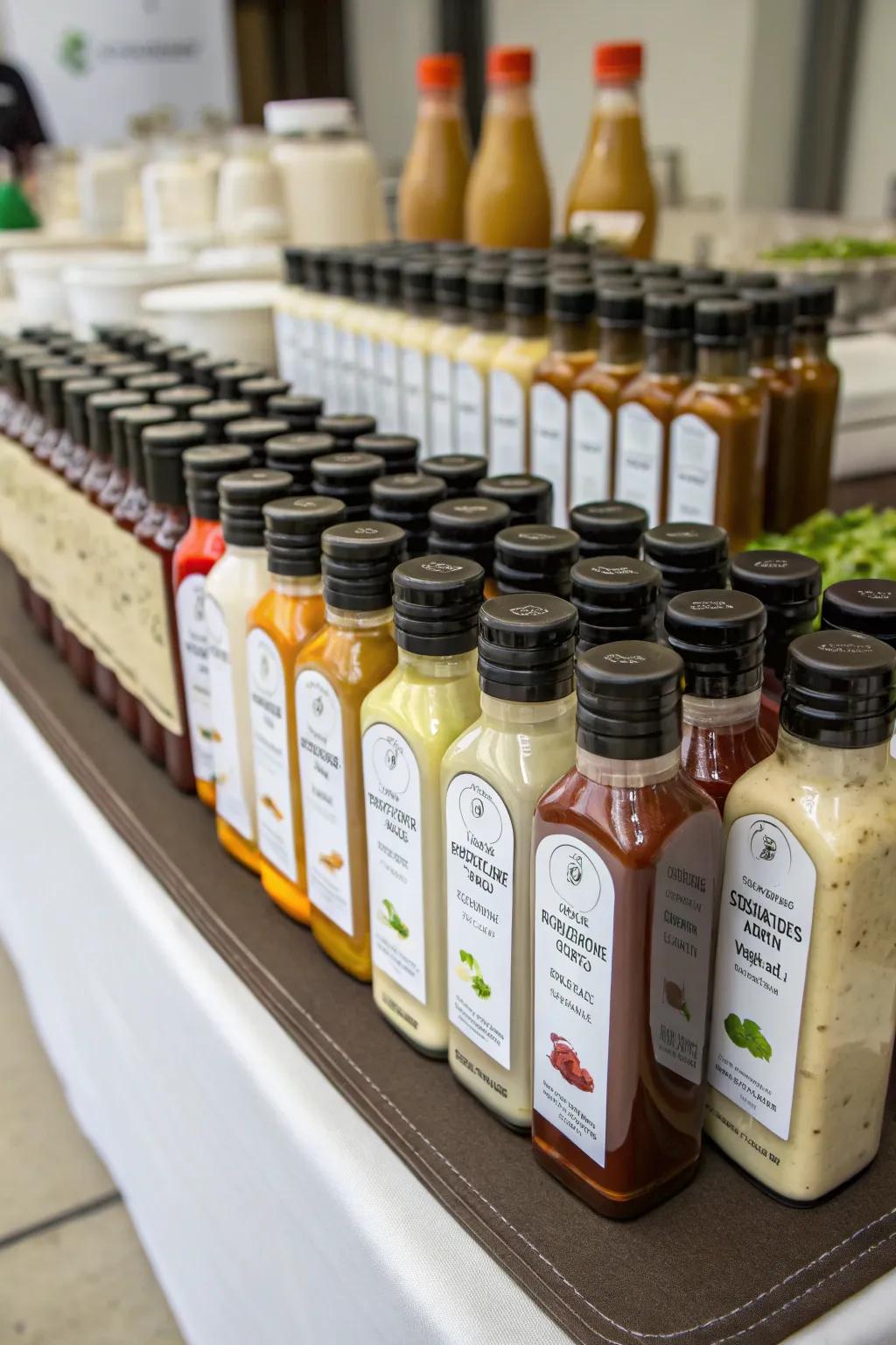 A variety of dressings to enhance your salad production.