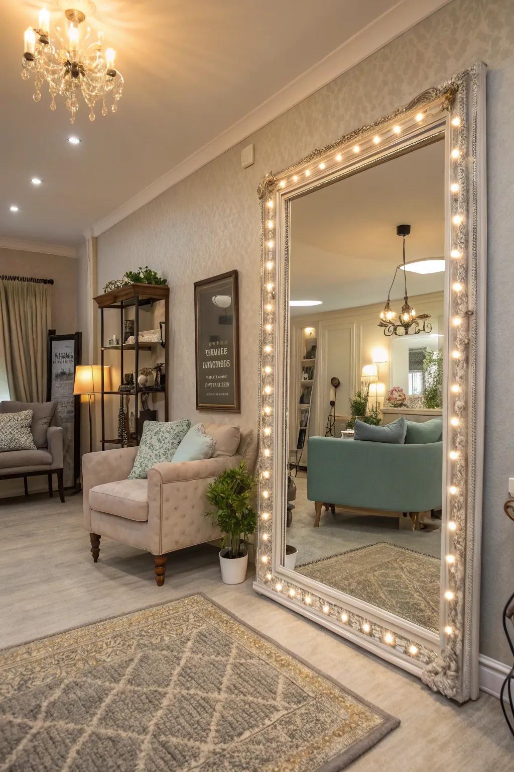 Mirrors are a designer’s trick to enhance space and light.