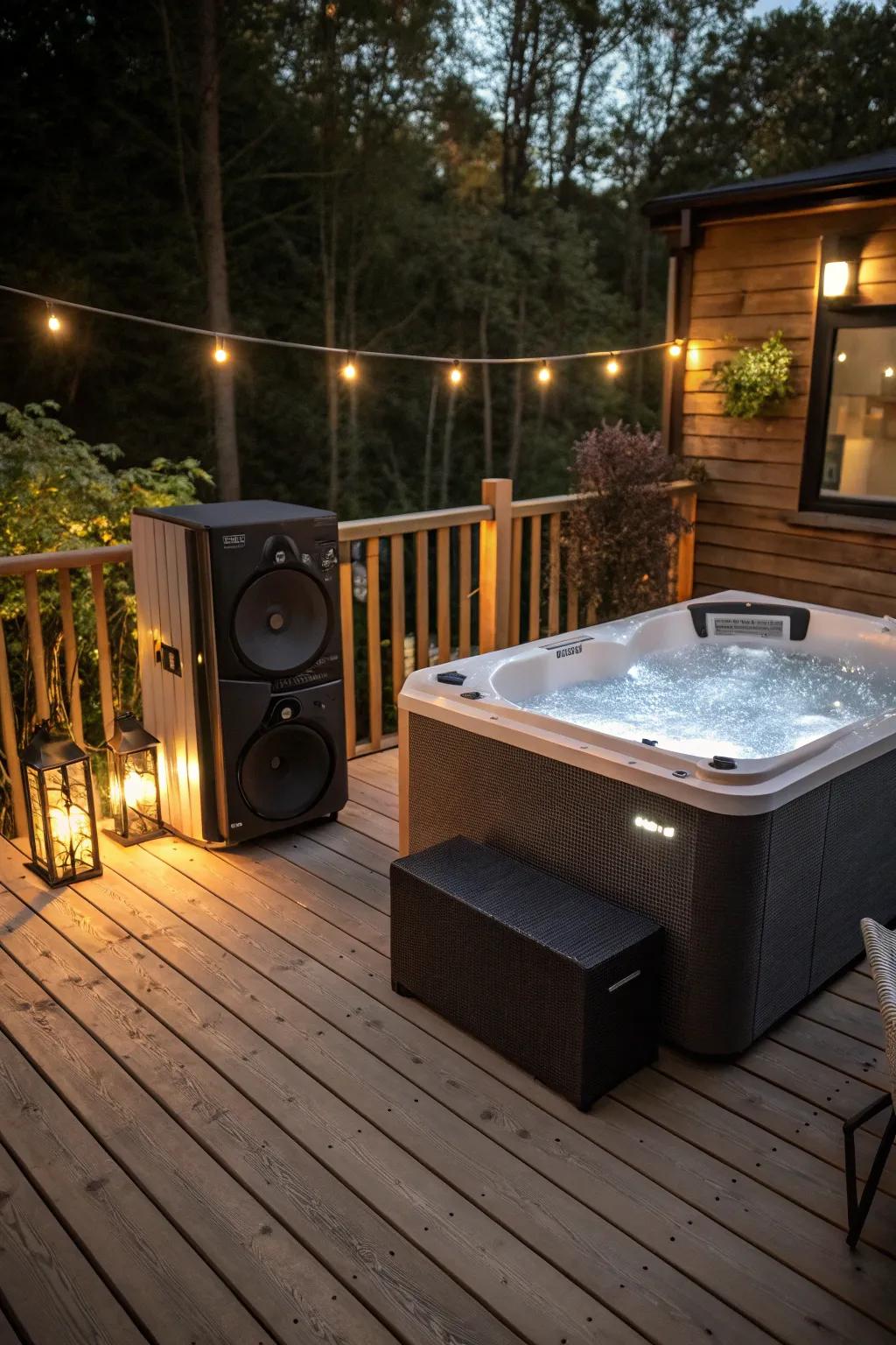 Augment your spa experience with a seamless outdoor sound system.