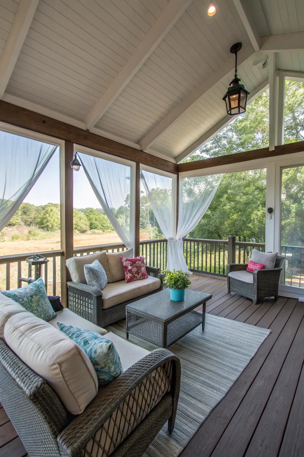Enclosed patios provide year-round usability for your deck.