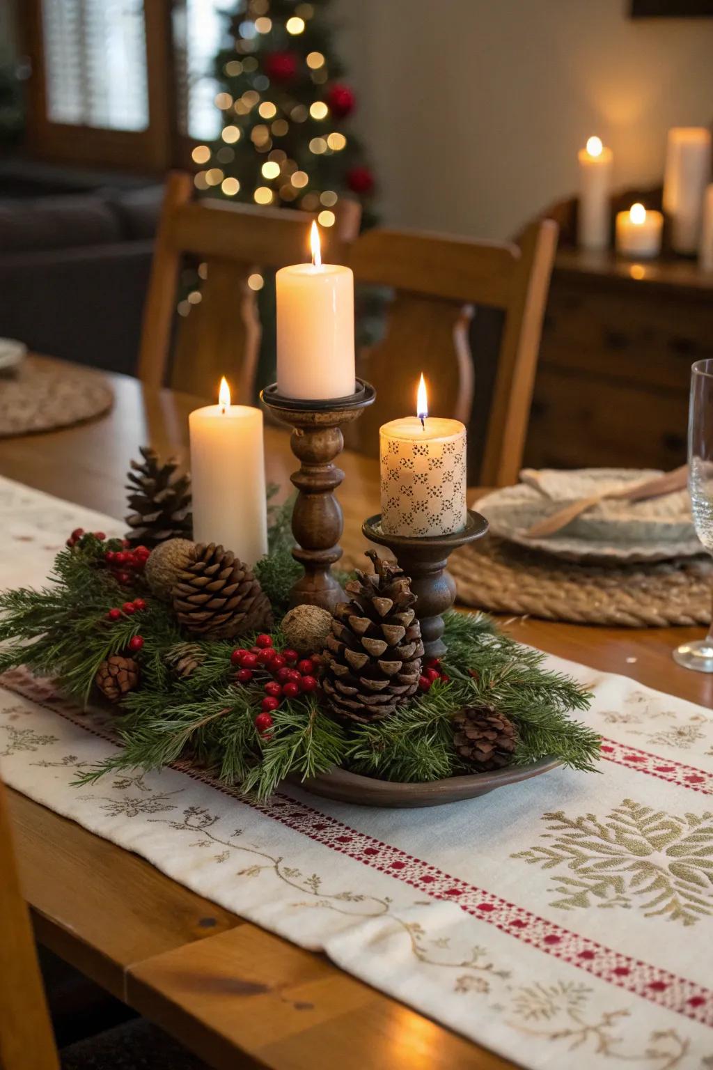 A table adorned for a captivating Christmas feast.