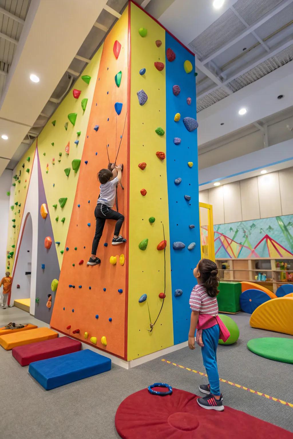 An ascending ramp turns a space into an adventure playground.