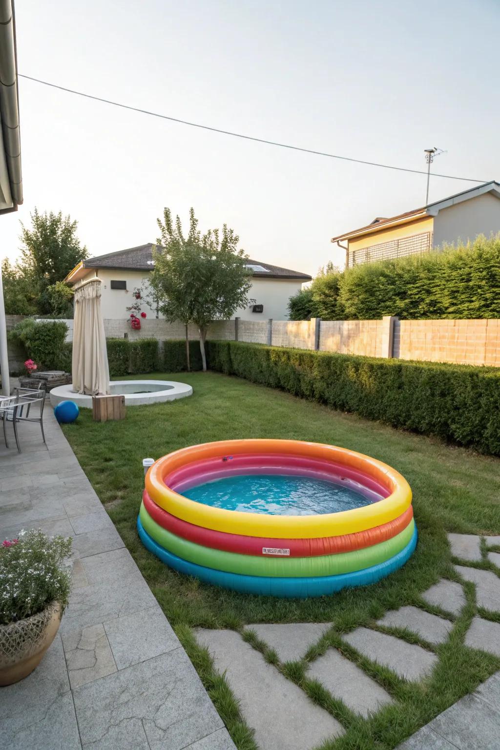 A vibrant pool that adds a splash of color to your outdoor space.