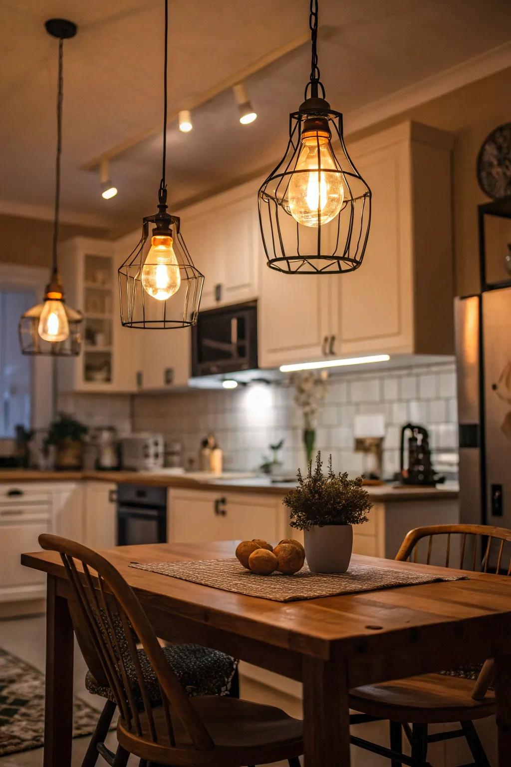 Practical lighting provides warmth and comfort.