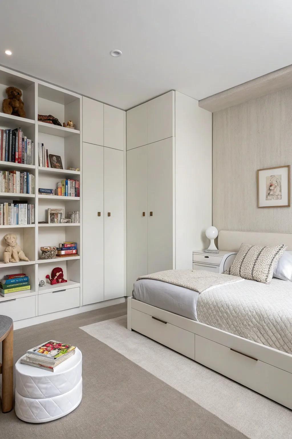 A contemporary minimalist approach cultivates a tranquil space.