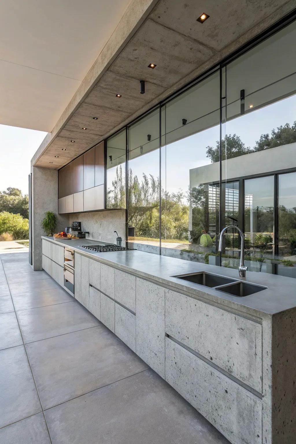 Where modern meets industrial: tops and glass accents.