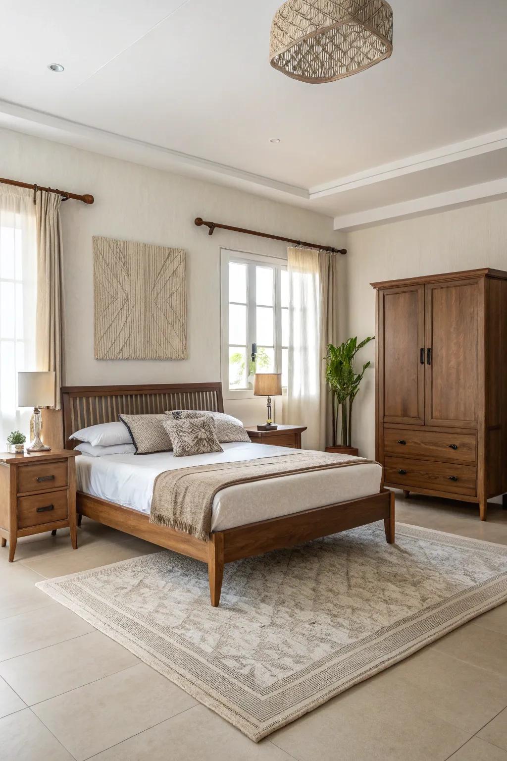 Streamlined, sophisticated furniture keeps the space uncluttered and serene.