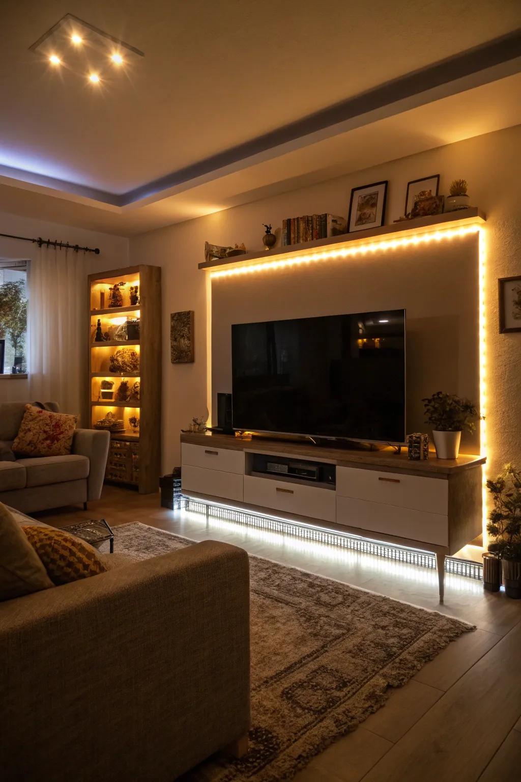 Elevate TV watching with LED backlighting.