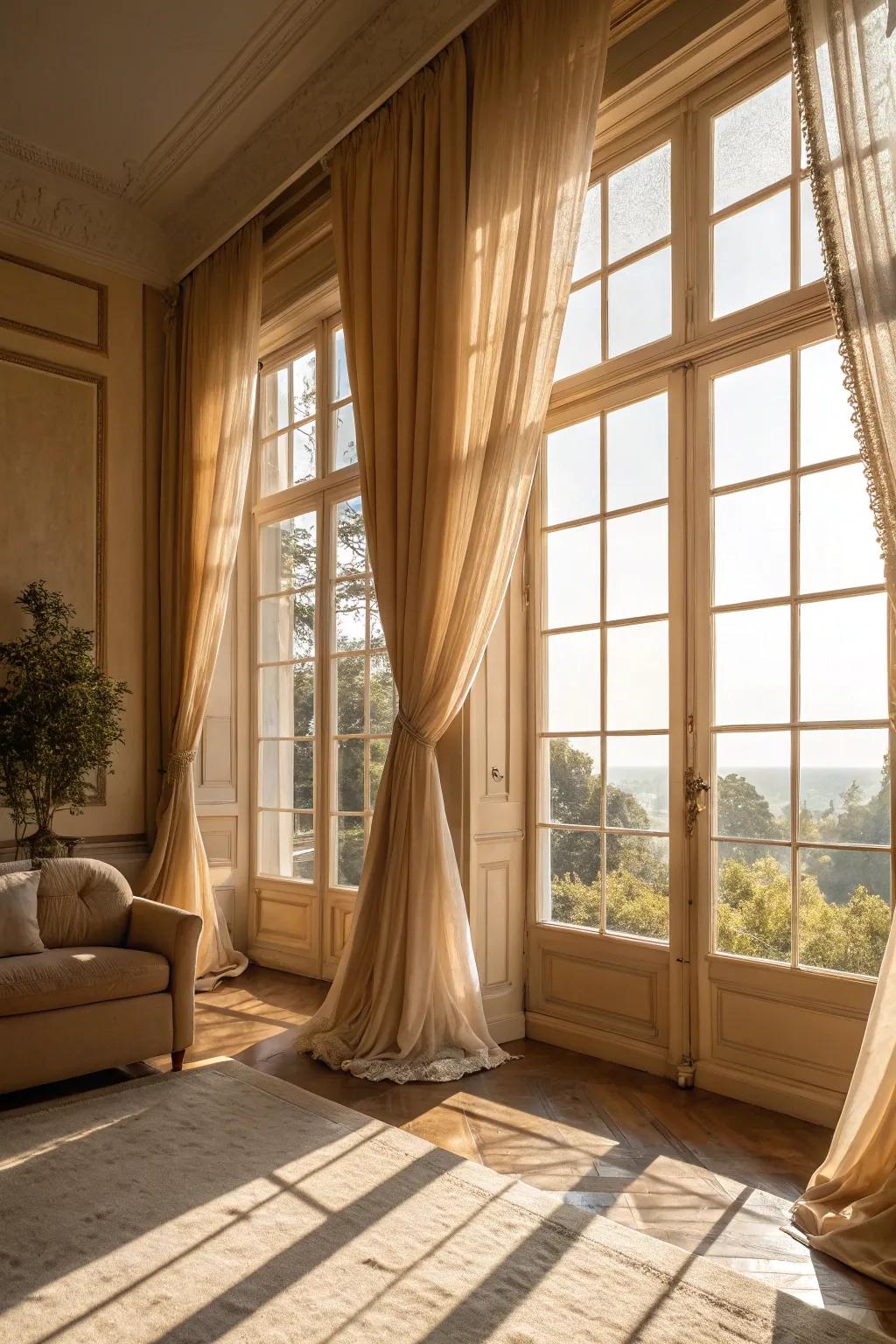 Sunlight exquisitely emphasizes the warmth of tan tones.