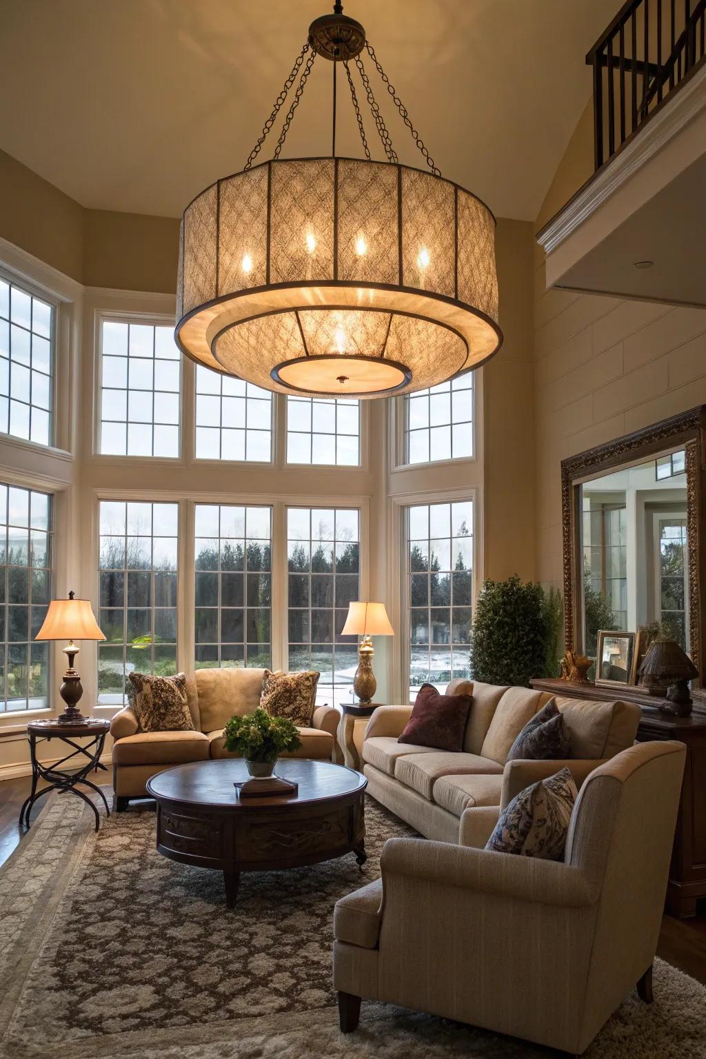 Oversized pendants create striking statement pieces.
