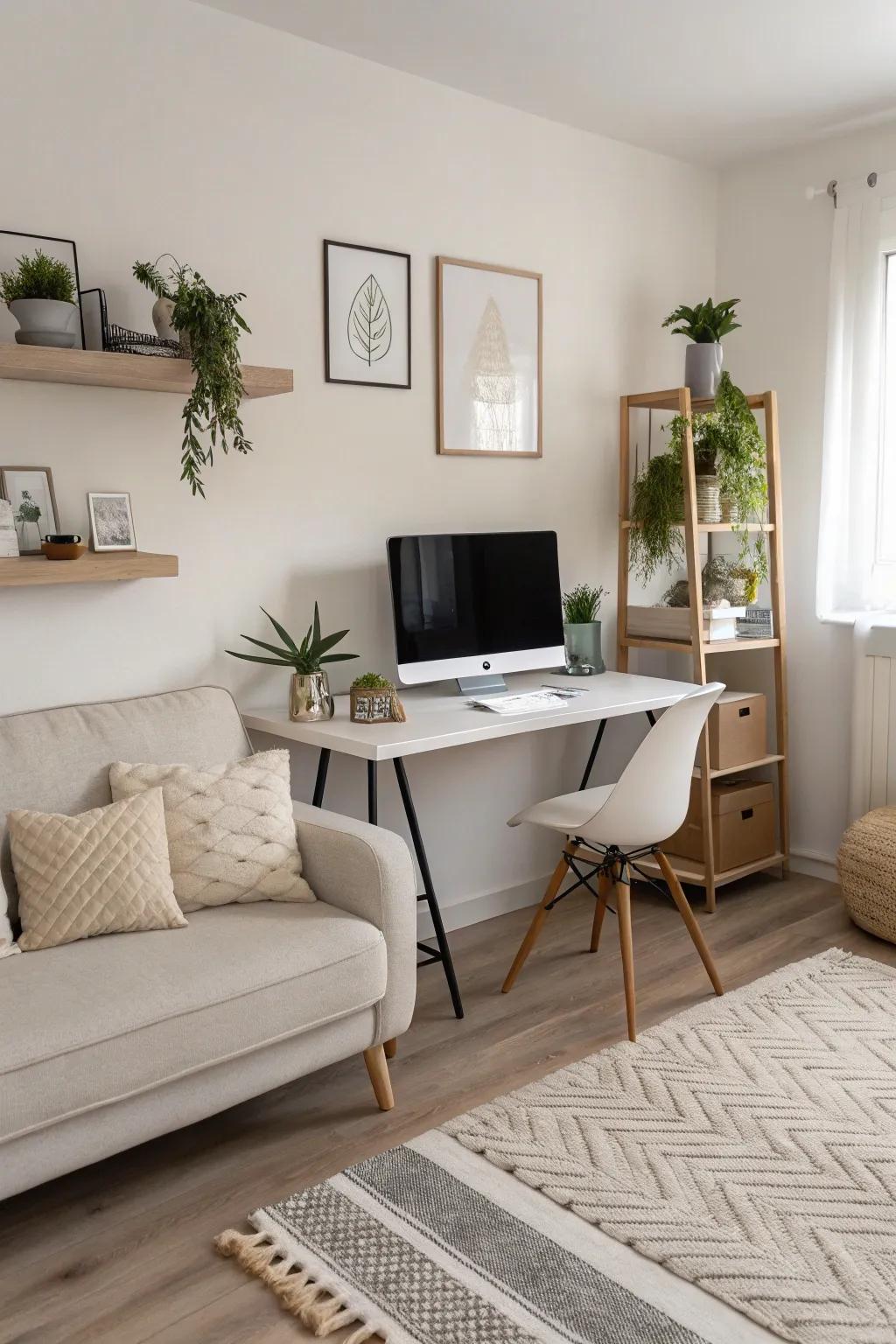 A simple style keeps the area neat and relaxed.