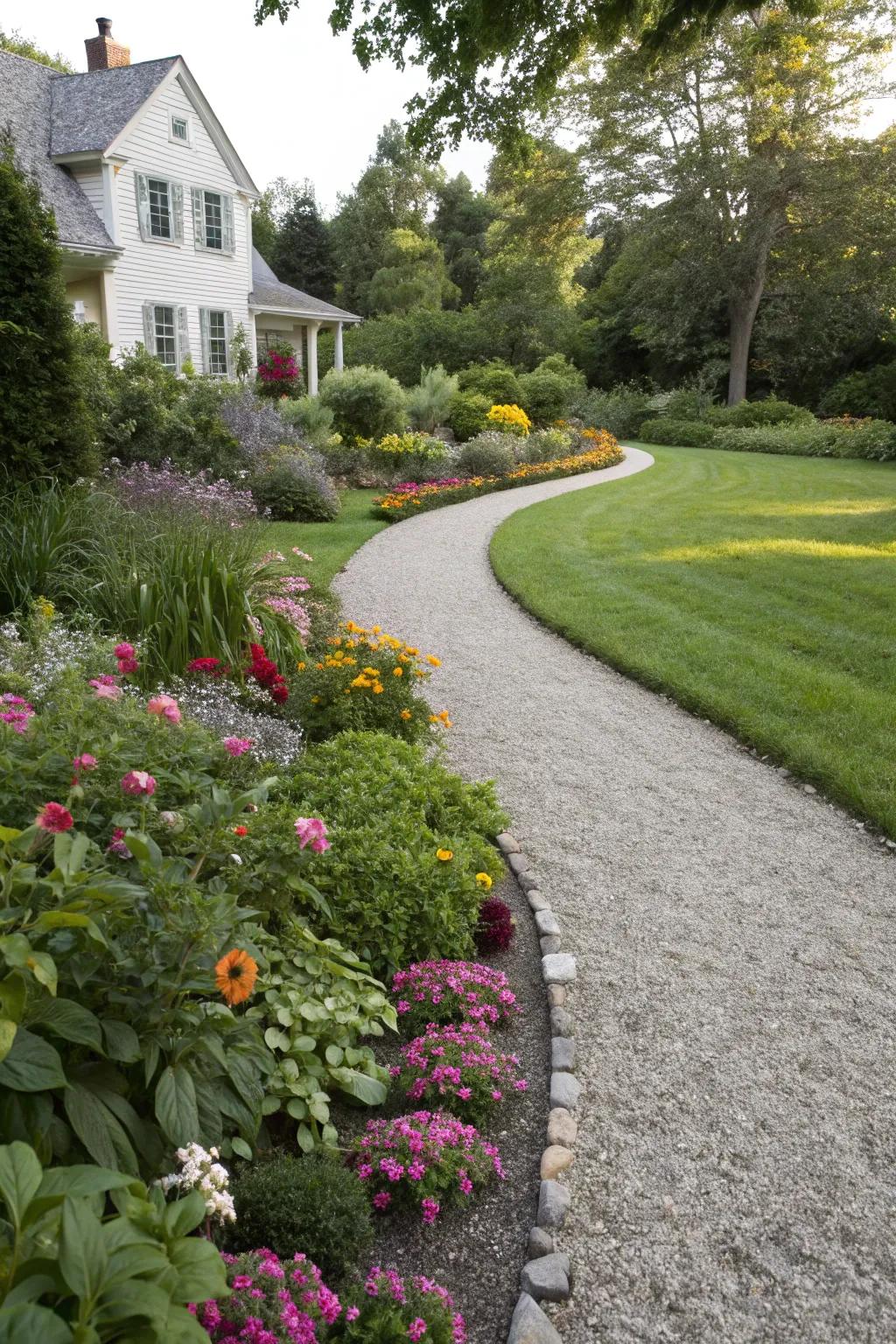 Pebble paths bring usefulness and charm to your garden arrangement.