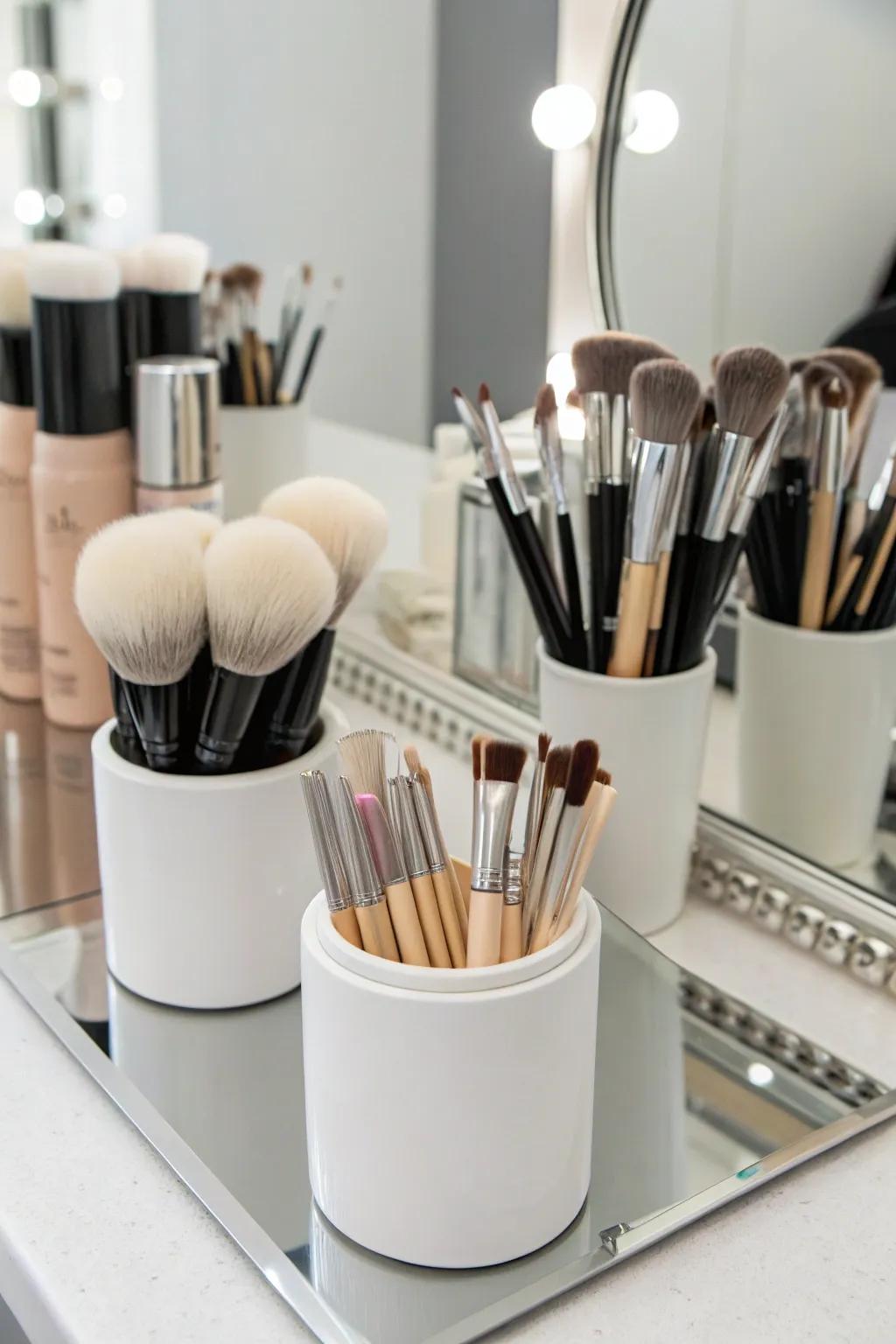 Muted shades construct a classic and spotless visage for brush retention.