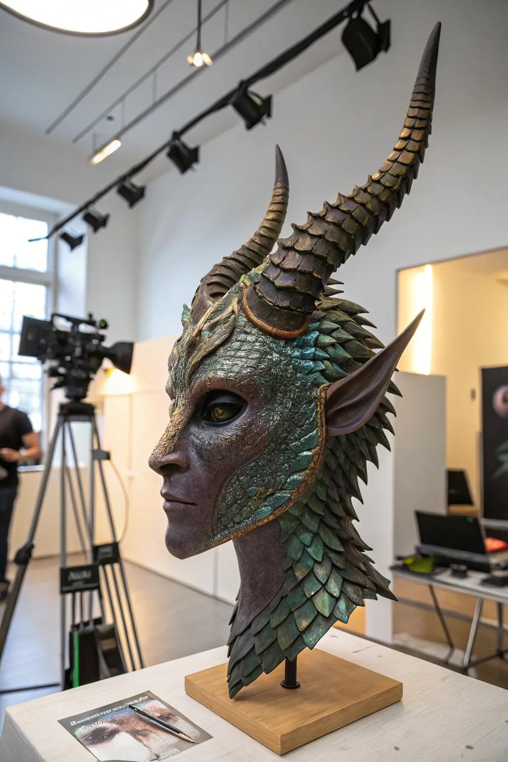 A fantasy-inspired mask artwork materializing tales of myth.