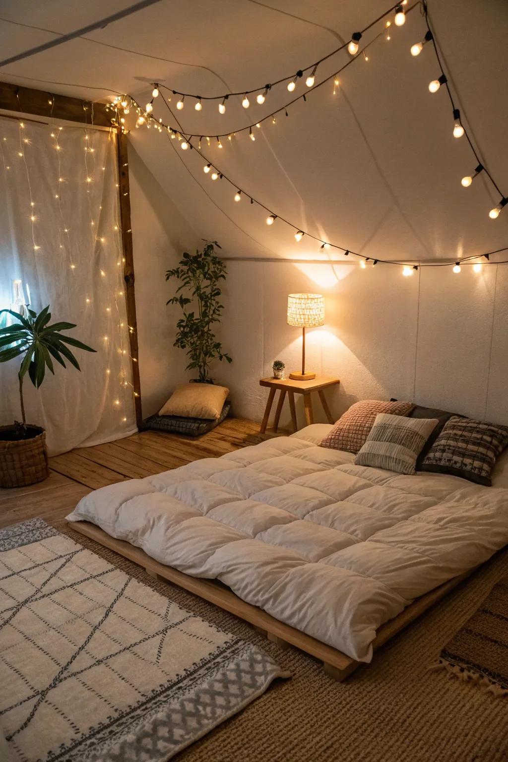 Ambient lighting makes a comfortable atmosphere.