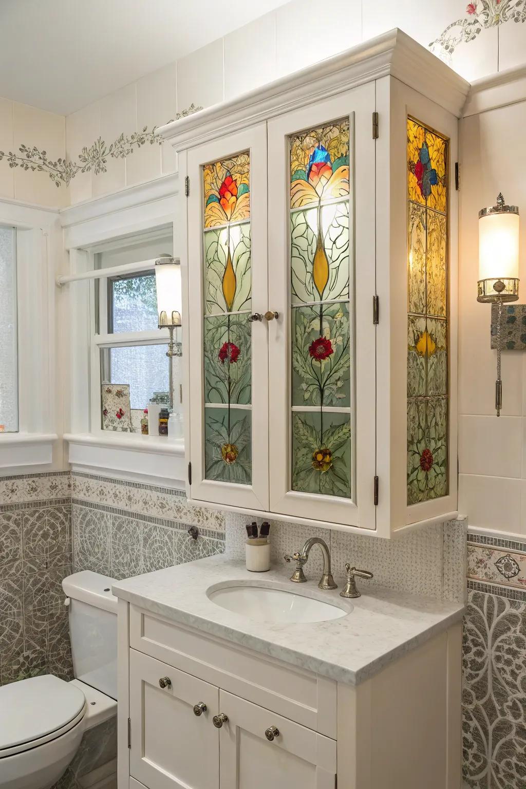 Artful inserts transform your cabinet into a stunning centerpiece.