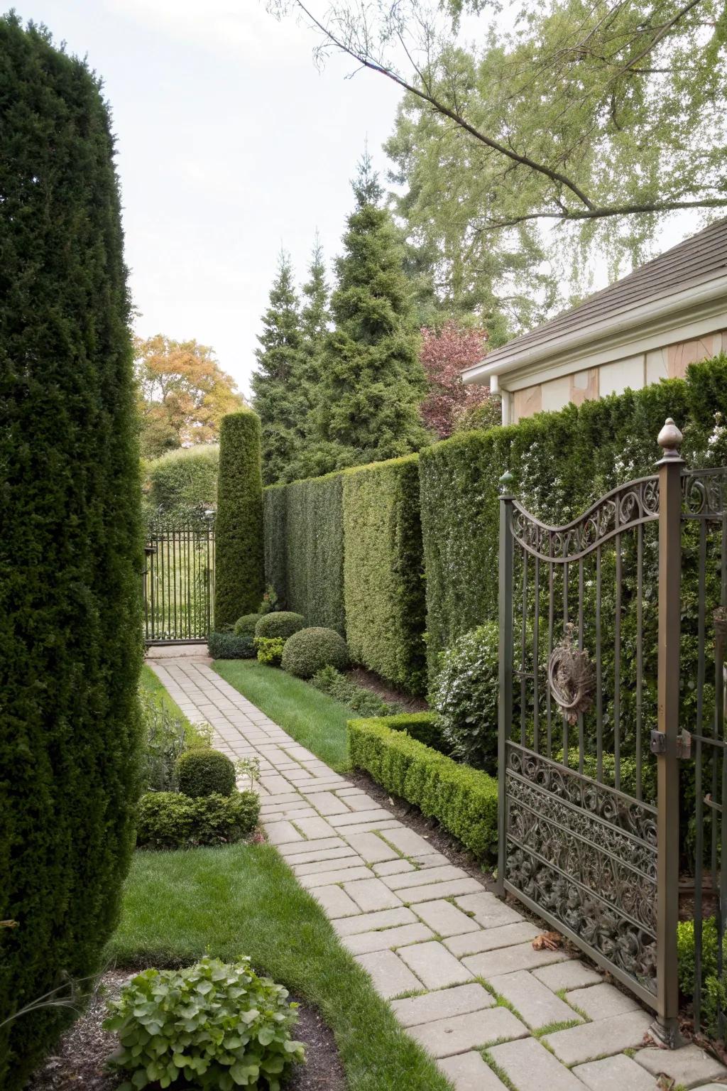 Seclusion aspects make your backyard seem like an isolated escape.