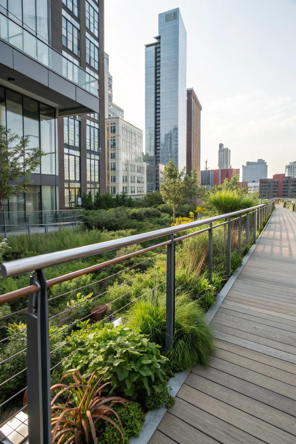 Loft-inspired pipe guardrails infuse a unique edge to outdoor areas.