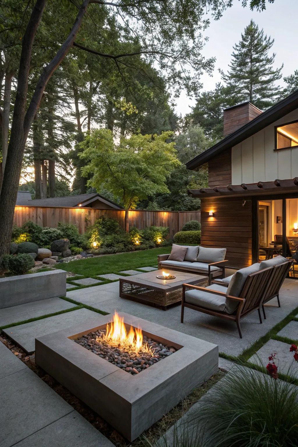 Fire pits foster a warm ambiance for gatherings.