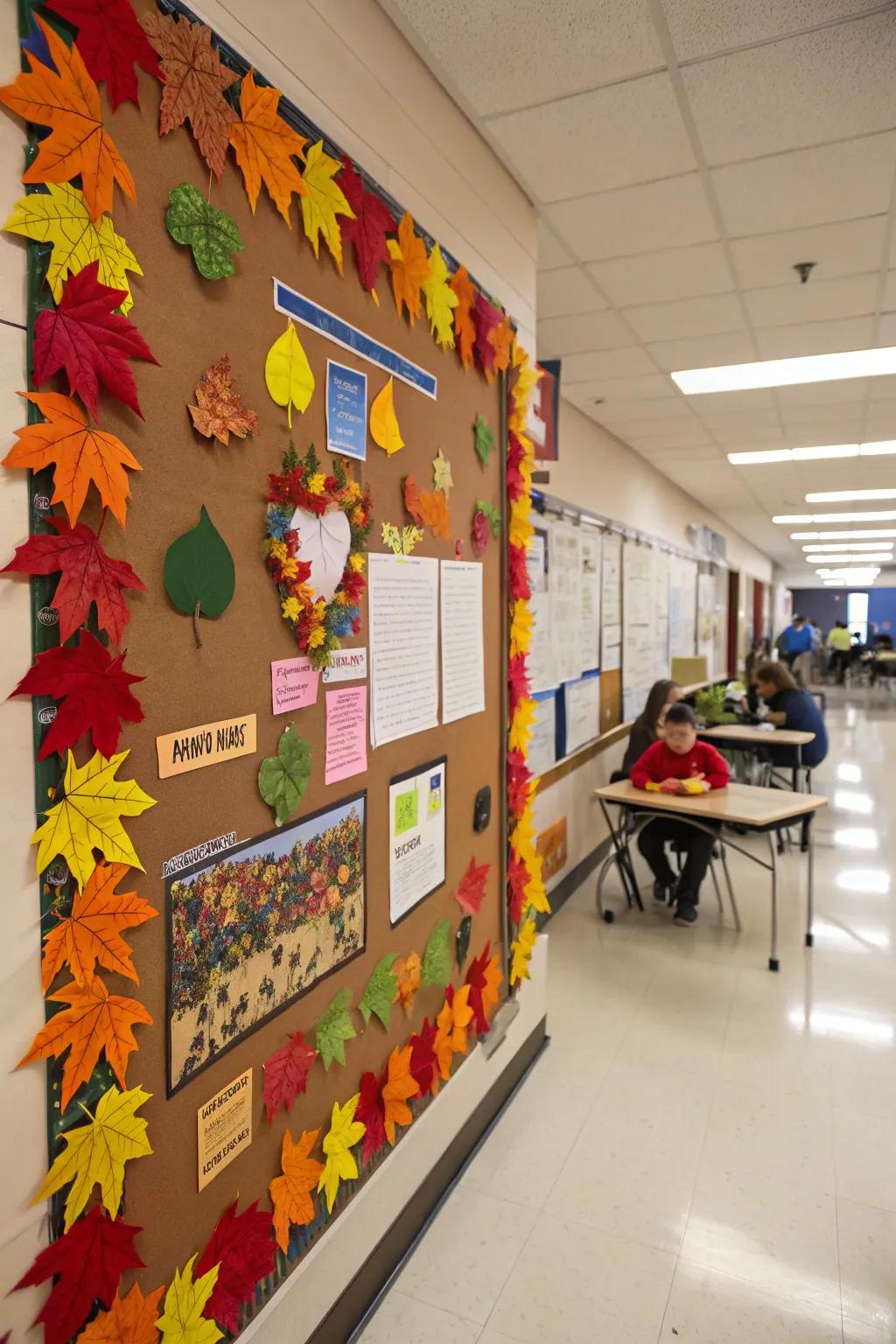 A display panel commemorating the splendor of the seasons