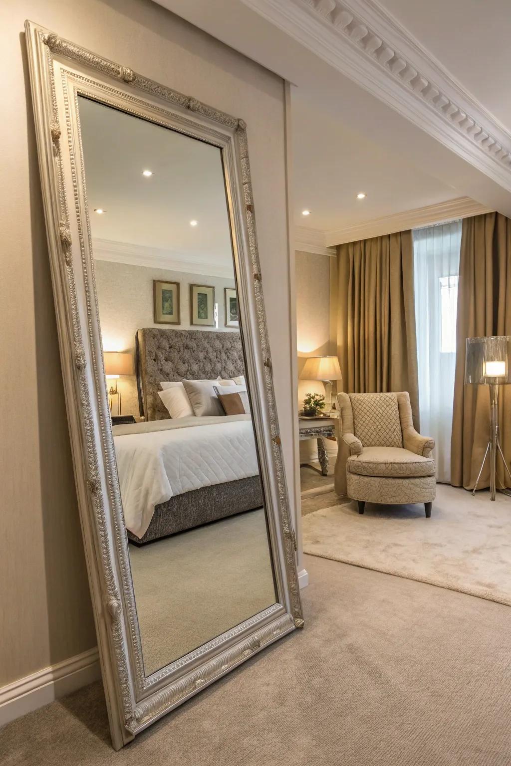 Full-length mirrors enhance the sense of space and elegance in your bedroom.