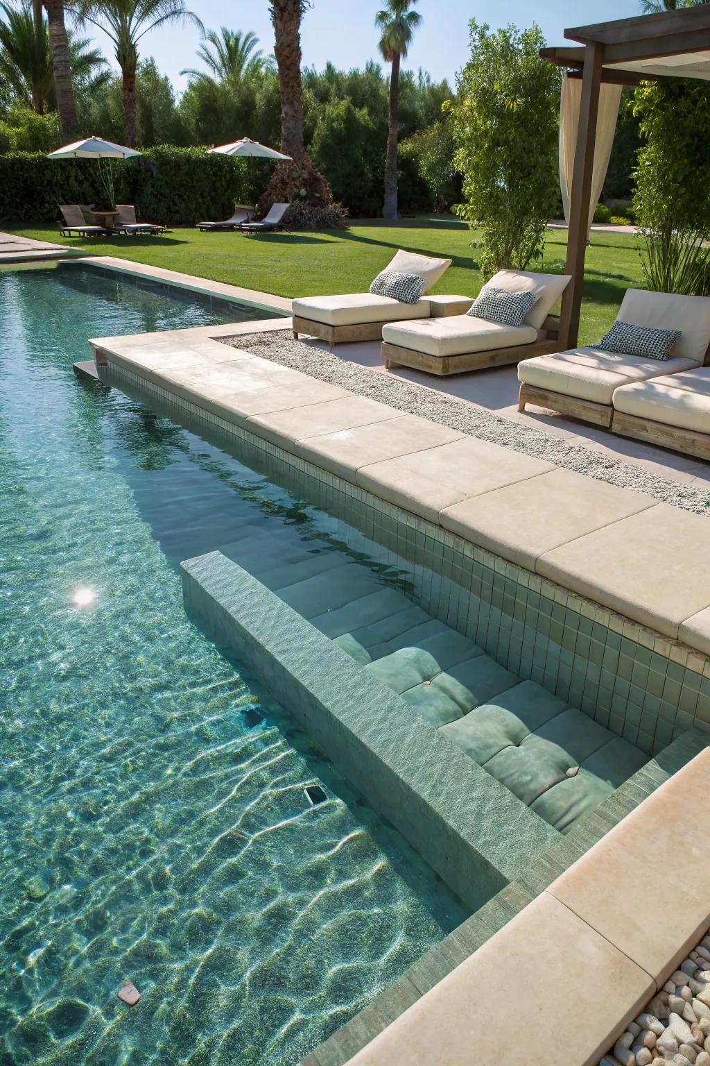 Integrated seating zones deliver comfort and elegance.