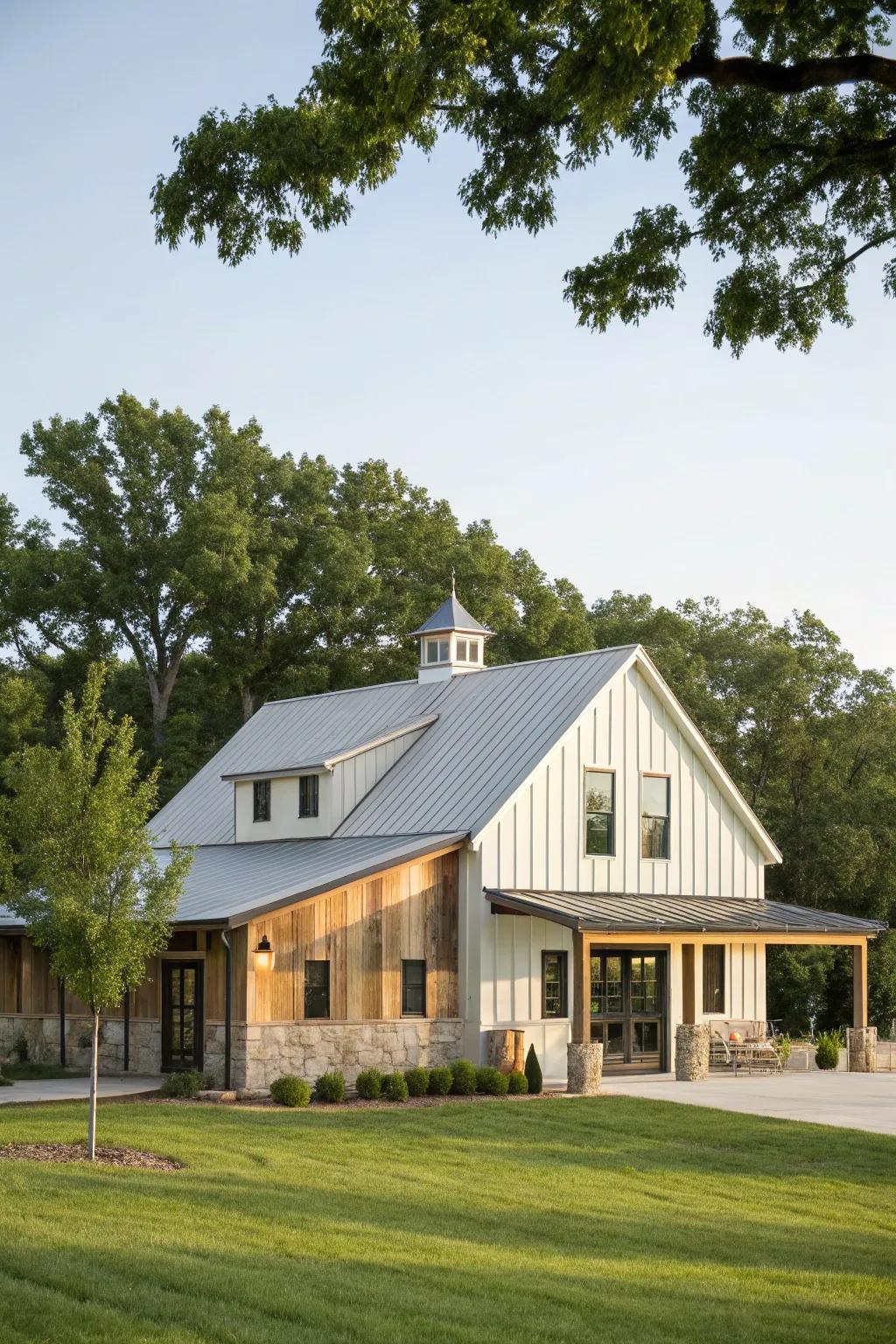 Timeless beauty: The gabled roof is a sign of farmhouse style with a modern spin.