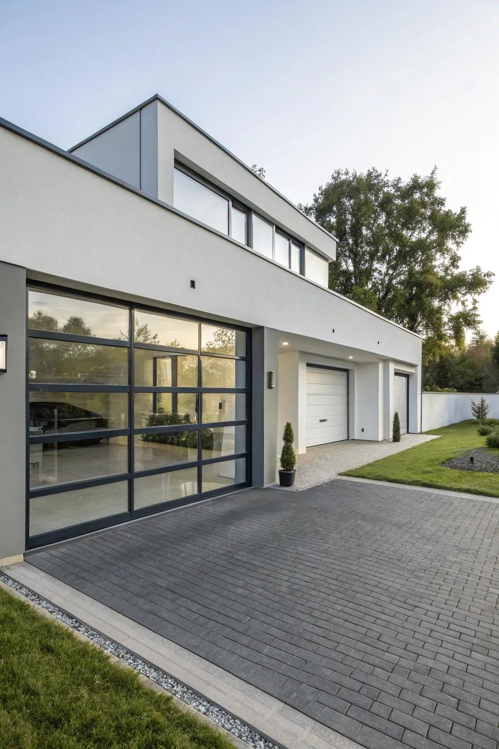 Implement contemporary design elements for a modern garage.
