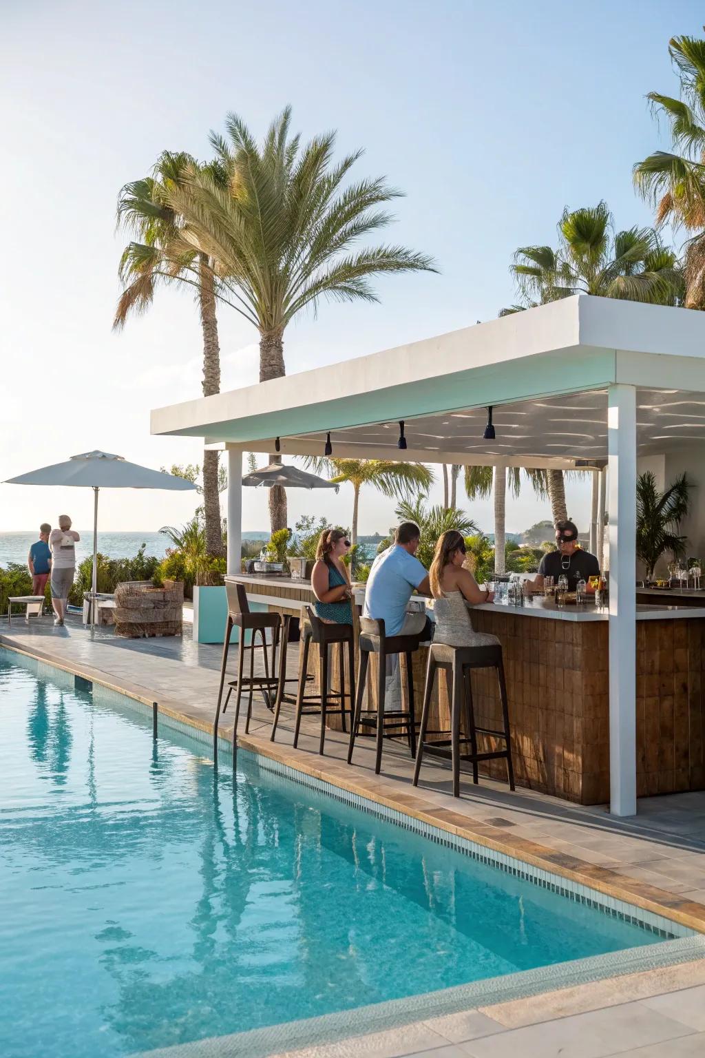 A poolside bar that epitomizes relaxation and convenience.