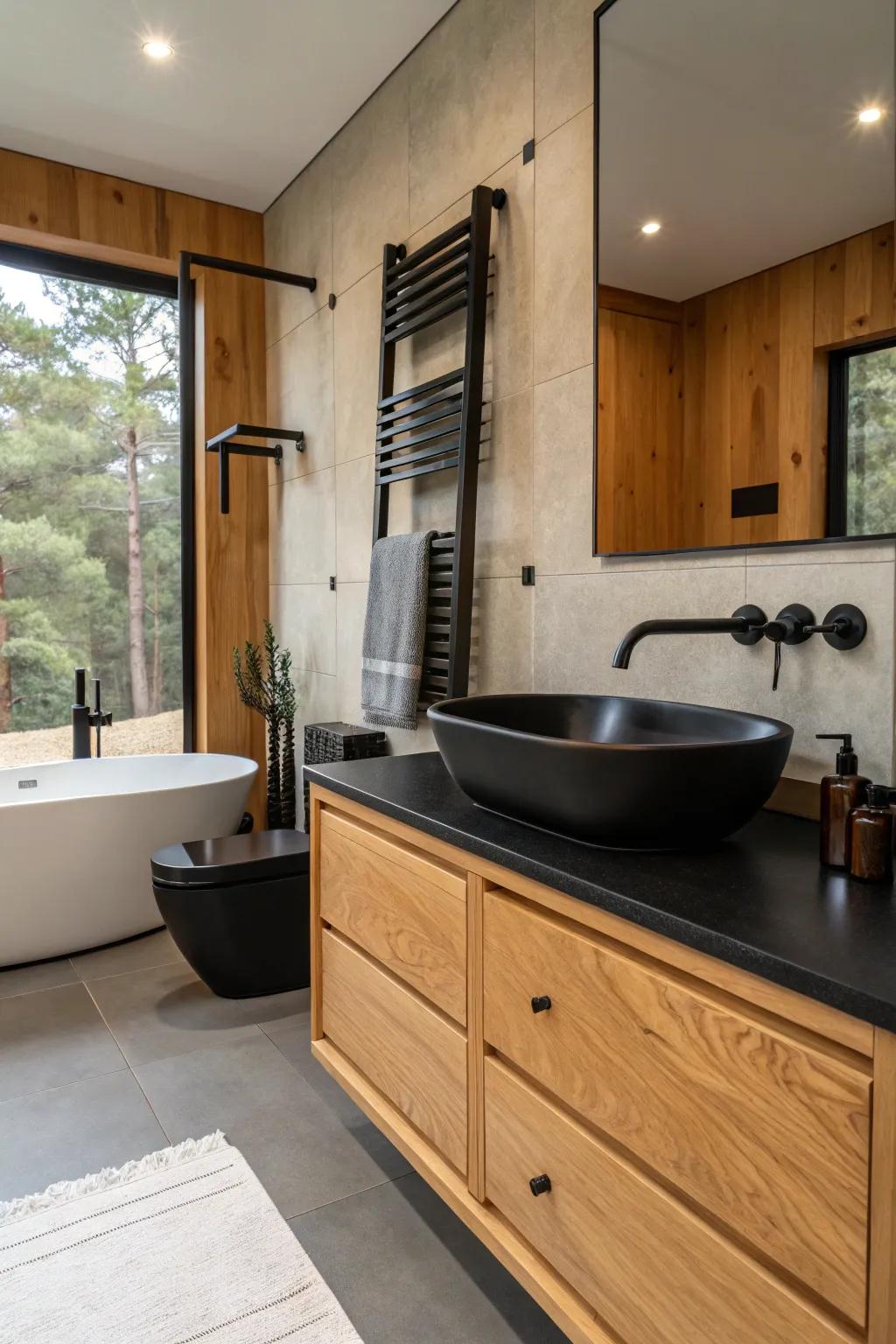 Onyx unshined fittings presenting a contemporary cutting edge to farmhouse aesthetics.