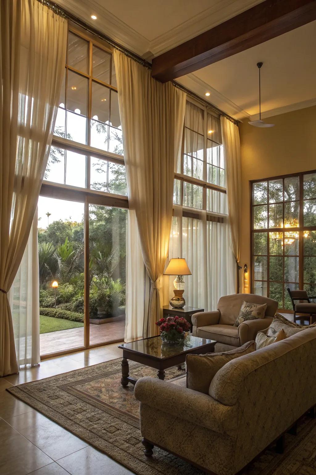Abundant natural light enhances the tropical atmosphere.