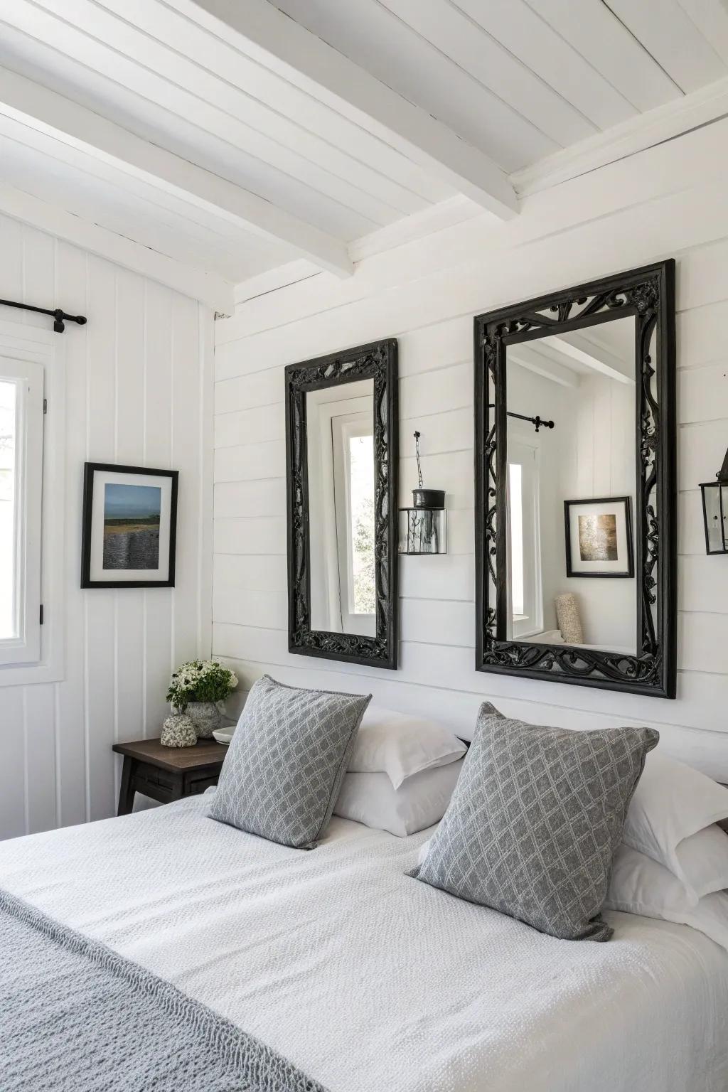 Single-color embellishments produce striking contrast.