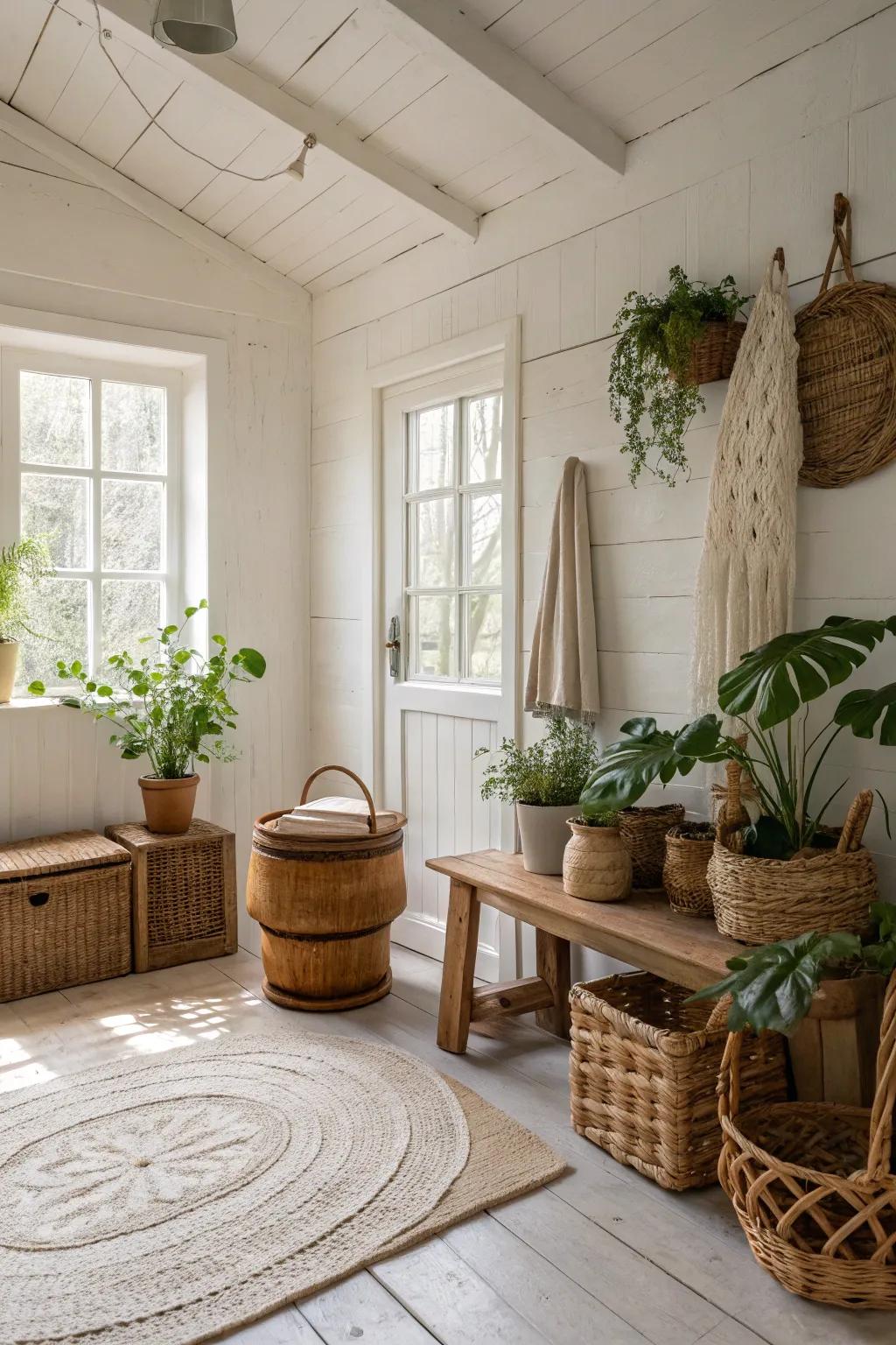 Bright paint highlights natural design wonderfully.