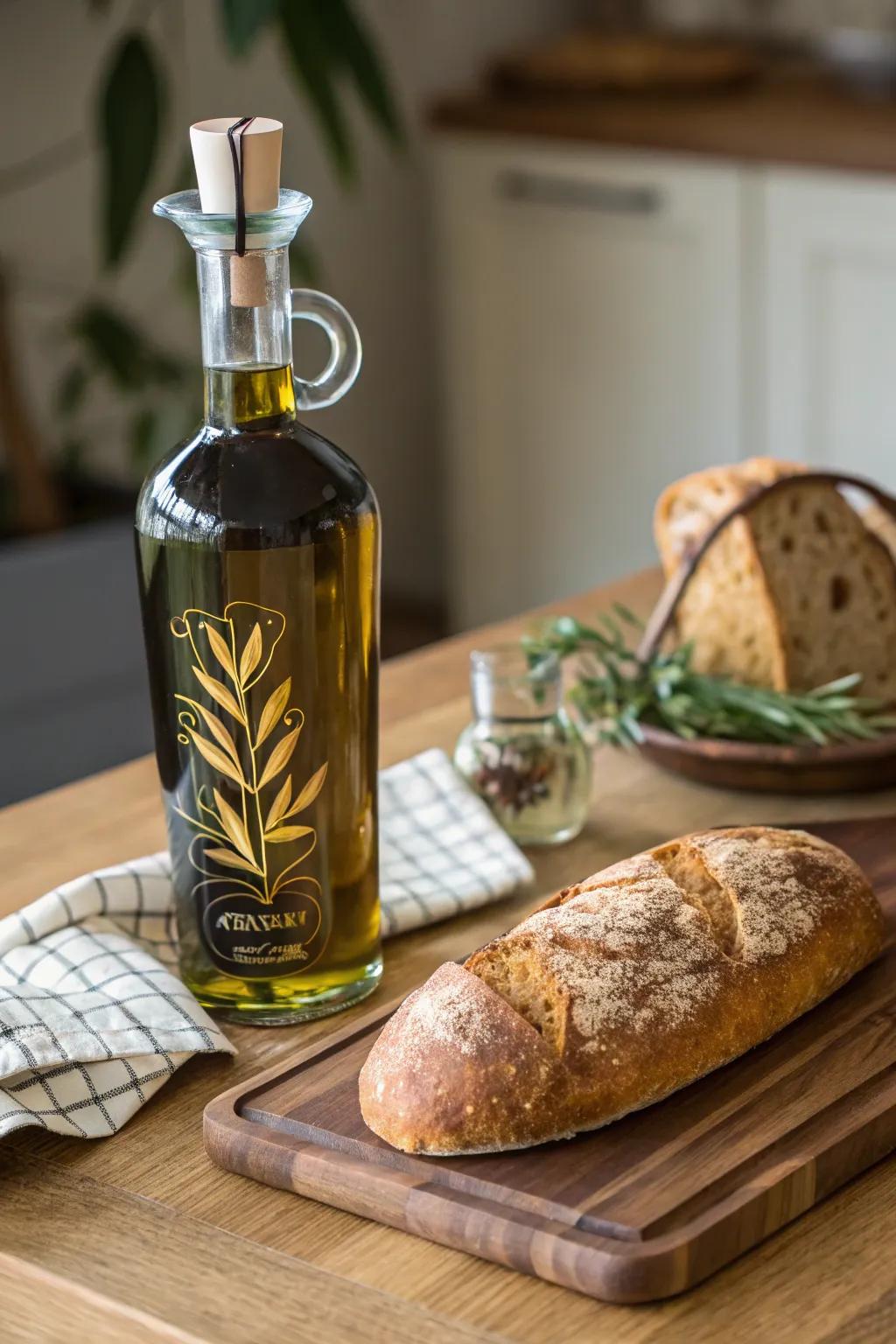 Artisanal oil coupled with fresh bread makes for an exquisite gift.