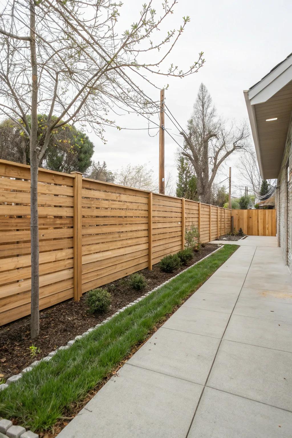 Modern refinement using even lumber planks for a minimalist statement.