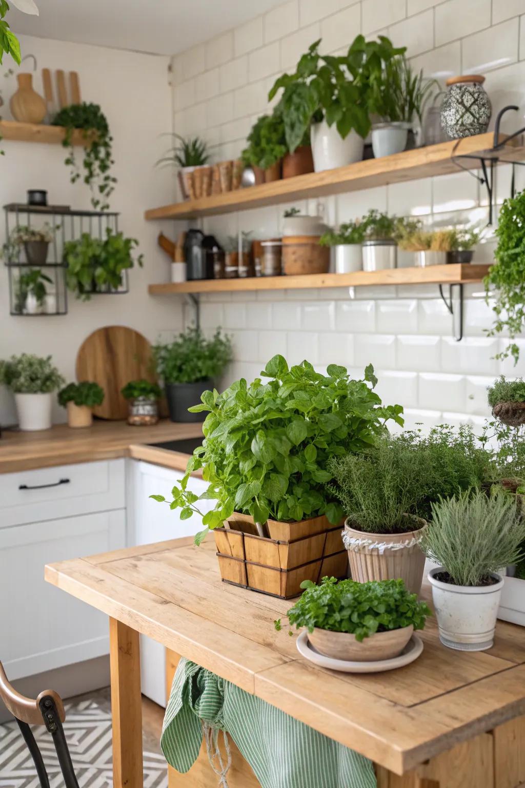 Flora infuses the cooking space with a lively, natural freshness.