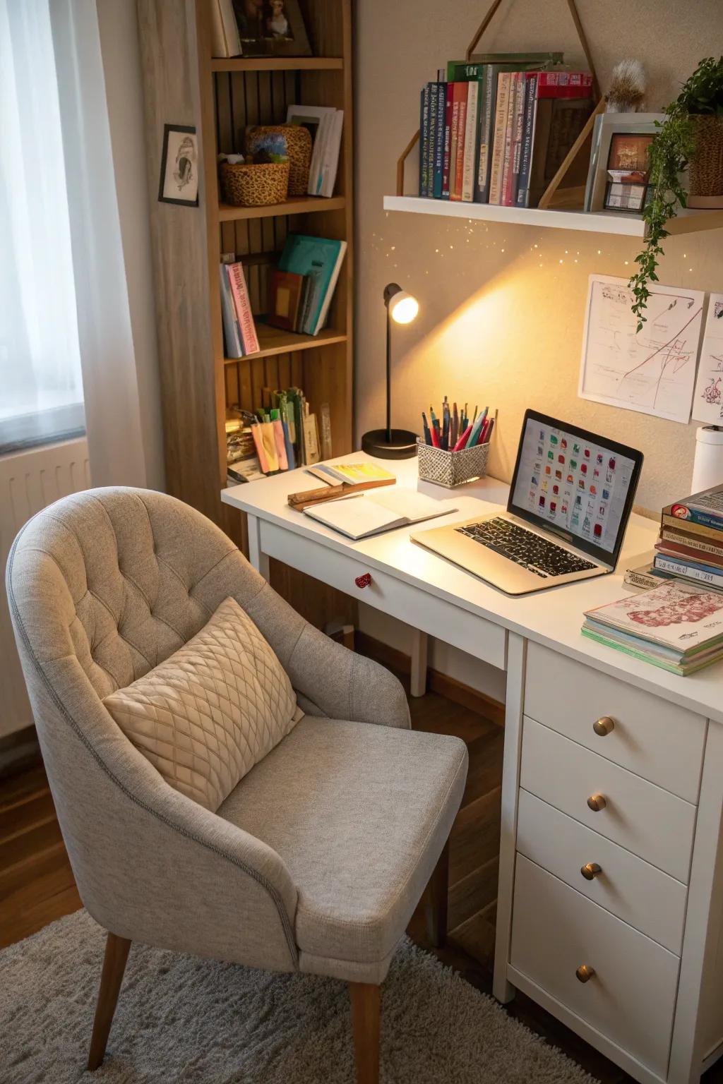 A dedicated homework zone promotes productivity and organization.