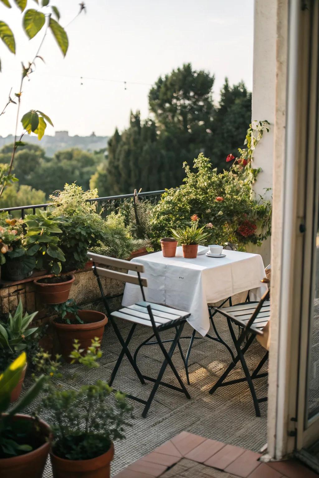 Folding tables ensure versatility and save space.