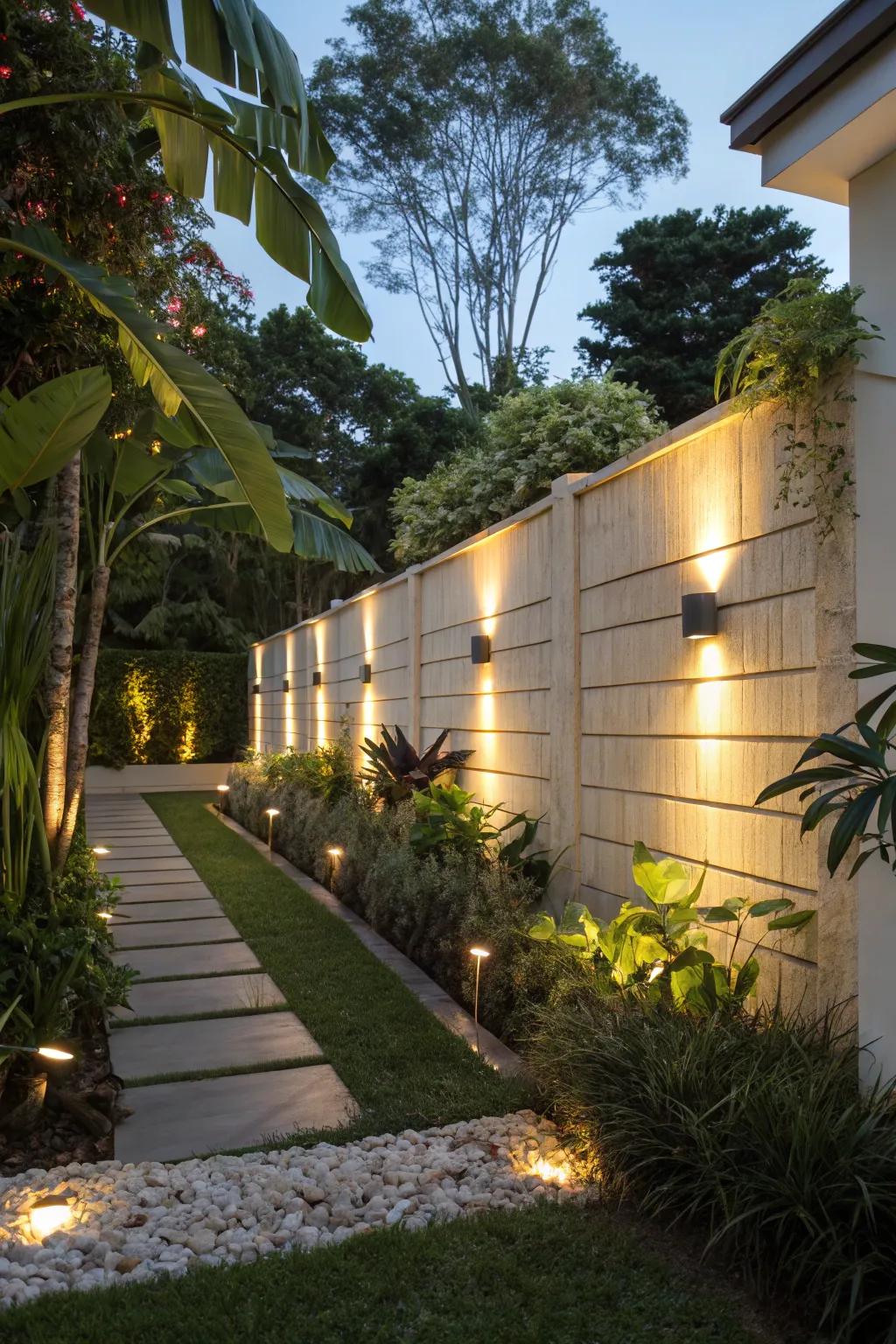 Establish harmony by merging lights with nature.