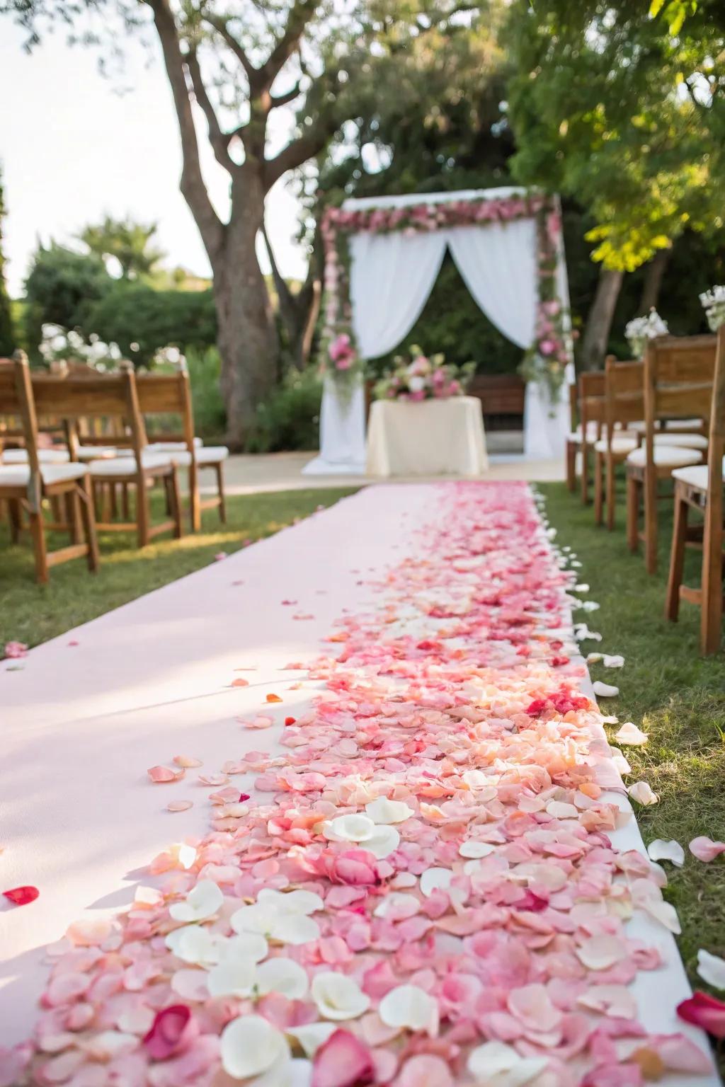 A stunning sprinkle cover that contributes romance to the walkway.