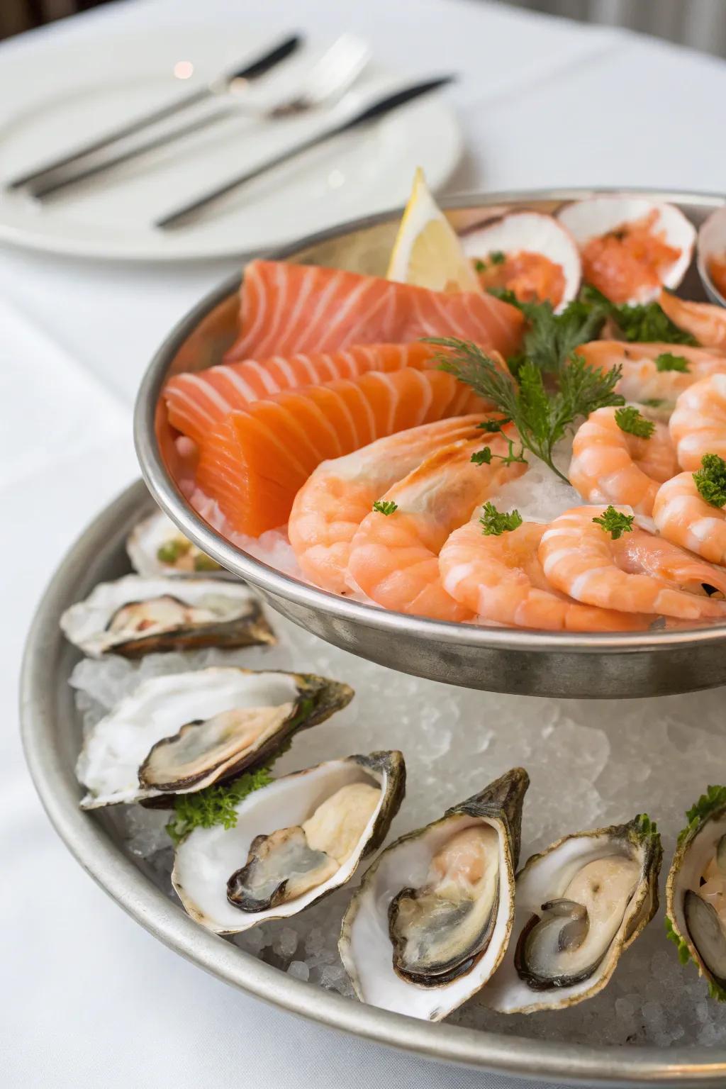 A luxurious seafood selection that adds a touch of class to any celebration.